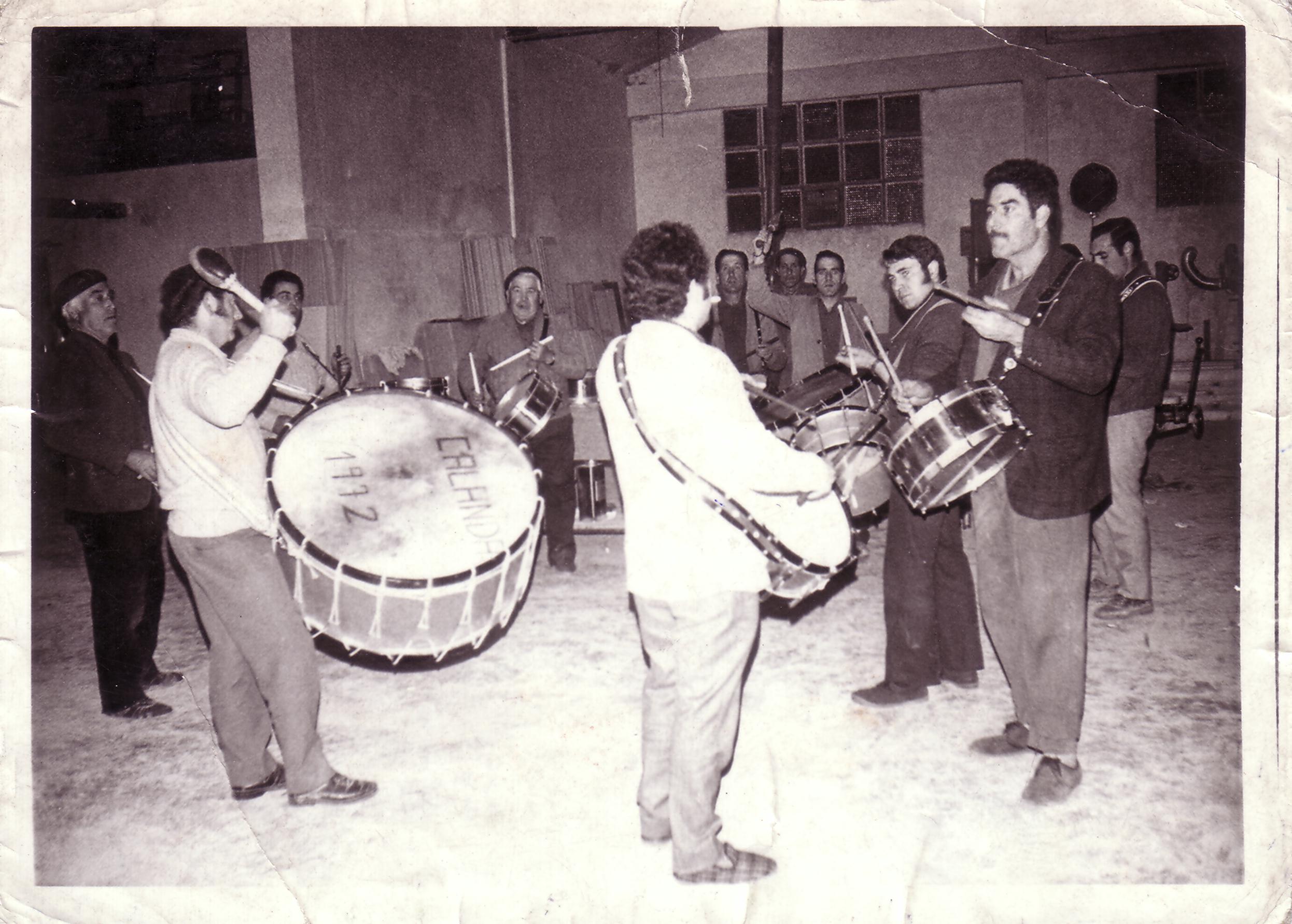 Ensayos durante los primeros años de la Cofradía a principio de los 70s