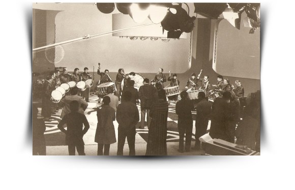 Año 1974. Foto de la grabación del programa que dirigía José María Iñigo (Directisimo - TVE)