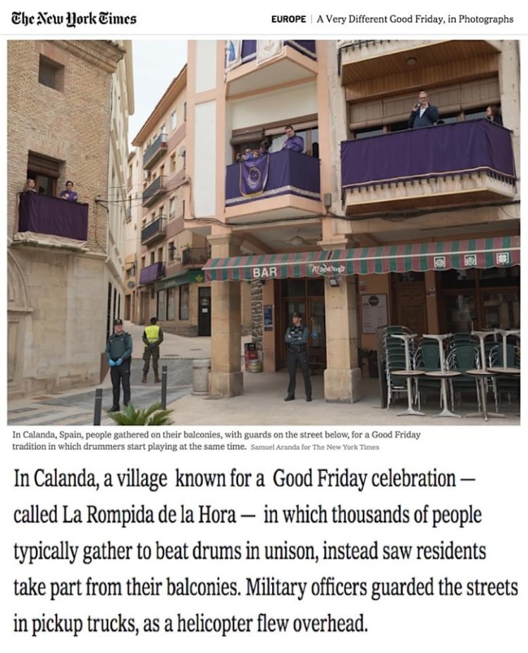 La Rompida de la Hora de Calanda en el New York Times