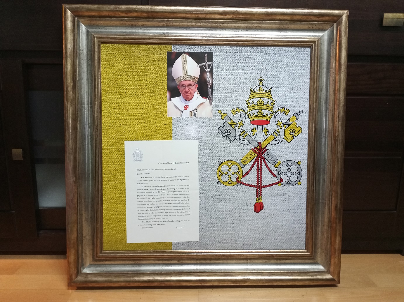 Carta del Papa Francisco a la Cofradía Jesús Nazareno de Calanda